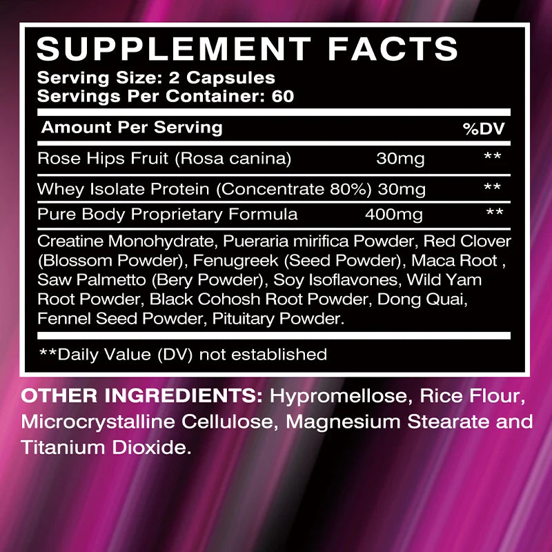 Women's Health Supplements: Enhance Natural Curves - 120 Capsules