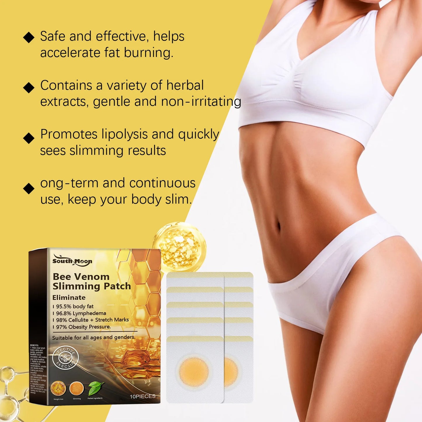 10pcs Bee Venom Belly Slimming Patches