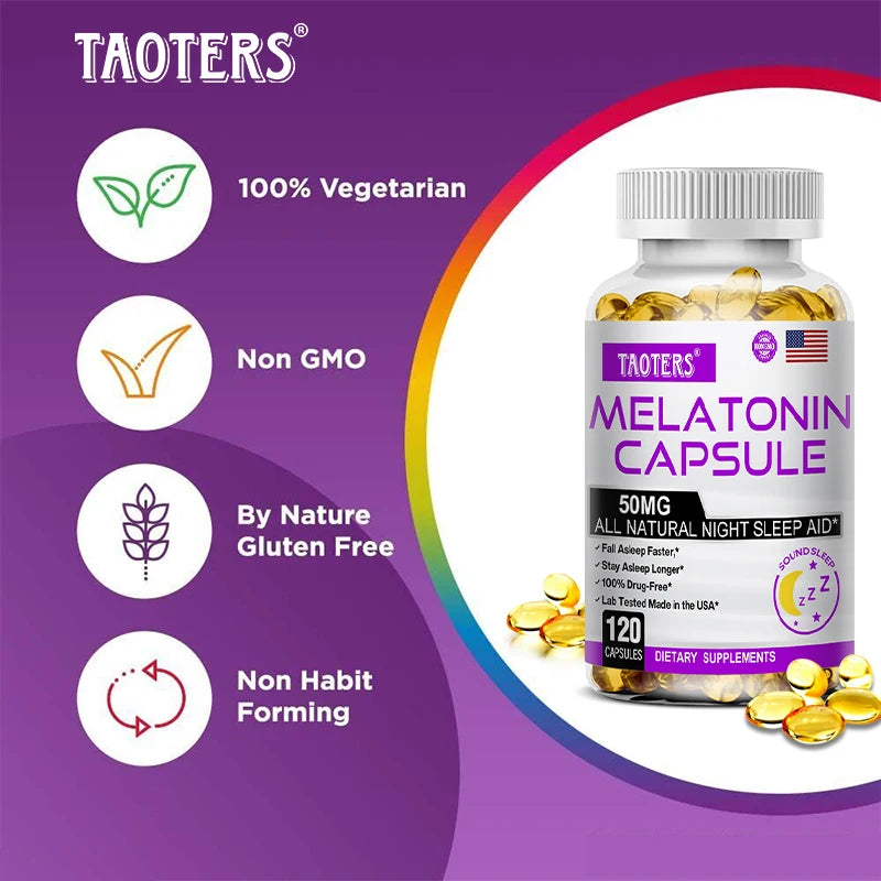 Melatonin Capsules - All-natural Nighttime Sleep Aid