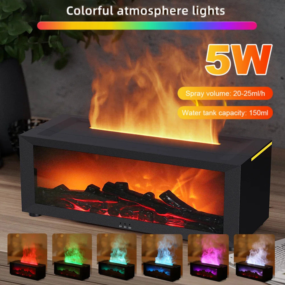 Fireplace Flame Aroma Essential Oil Diffuser / Humidifier