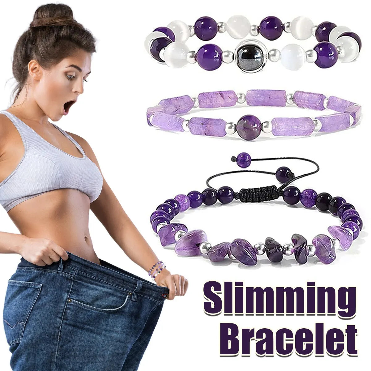 3pcs/Set Body-Purifying Amethyst Bracelet