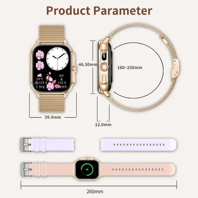 1.95 Inch Large Screen Women Outdoor Sports Smartwatch