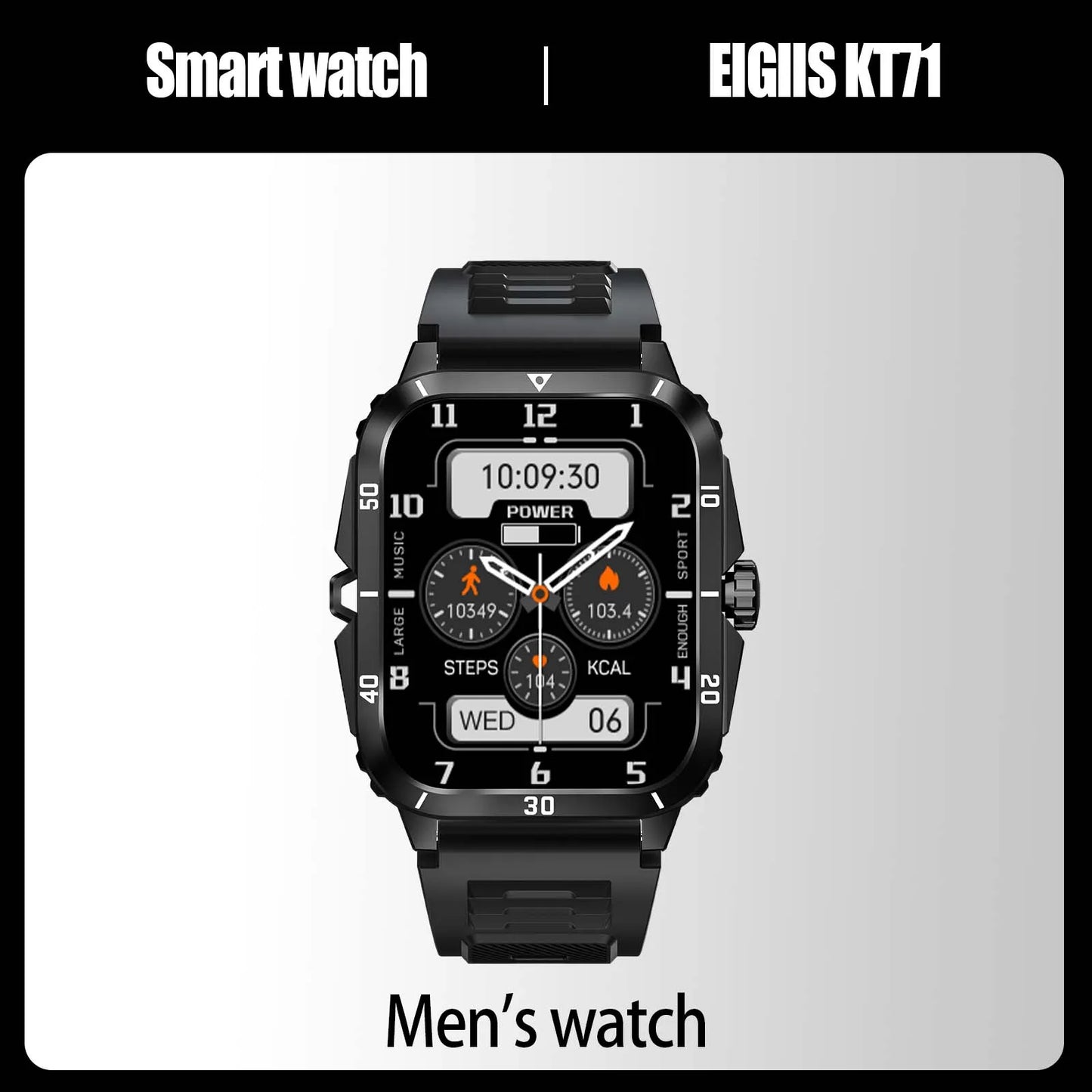 EIGIIS Smart Watch 3ATM Waterproof 1.96" IPS Screen
