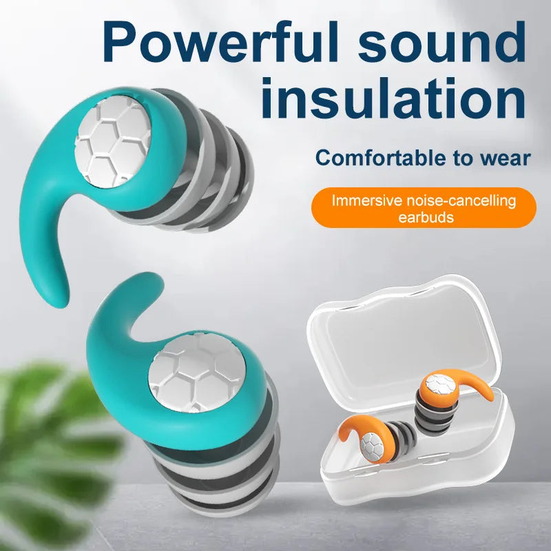 Anti-Noise Earplug Triple Layer Silicone Waterproof