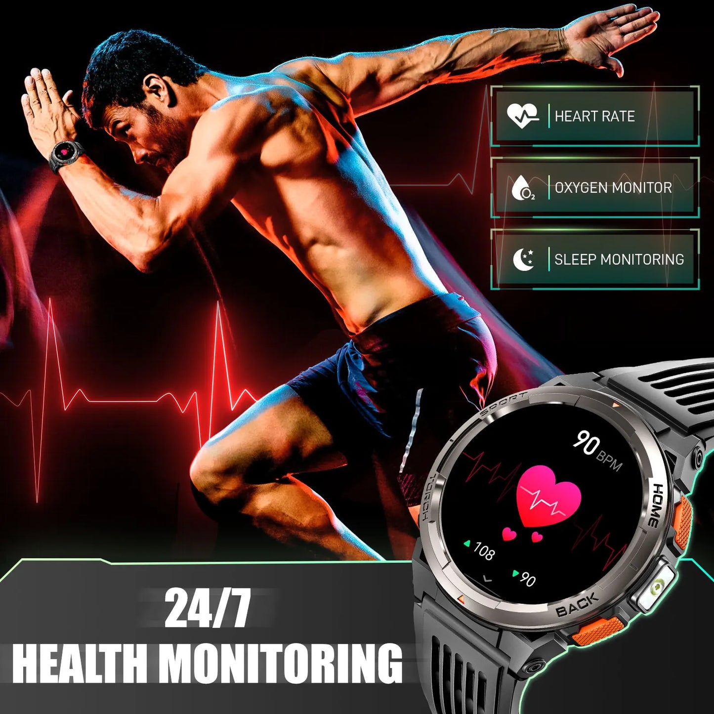 EIGIIS 1.45 Inch Smart Watch KE5 3ATM Waterproof