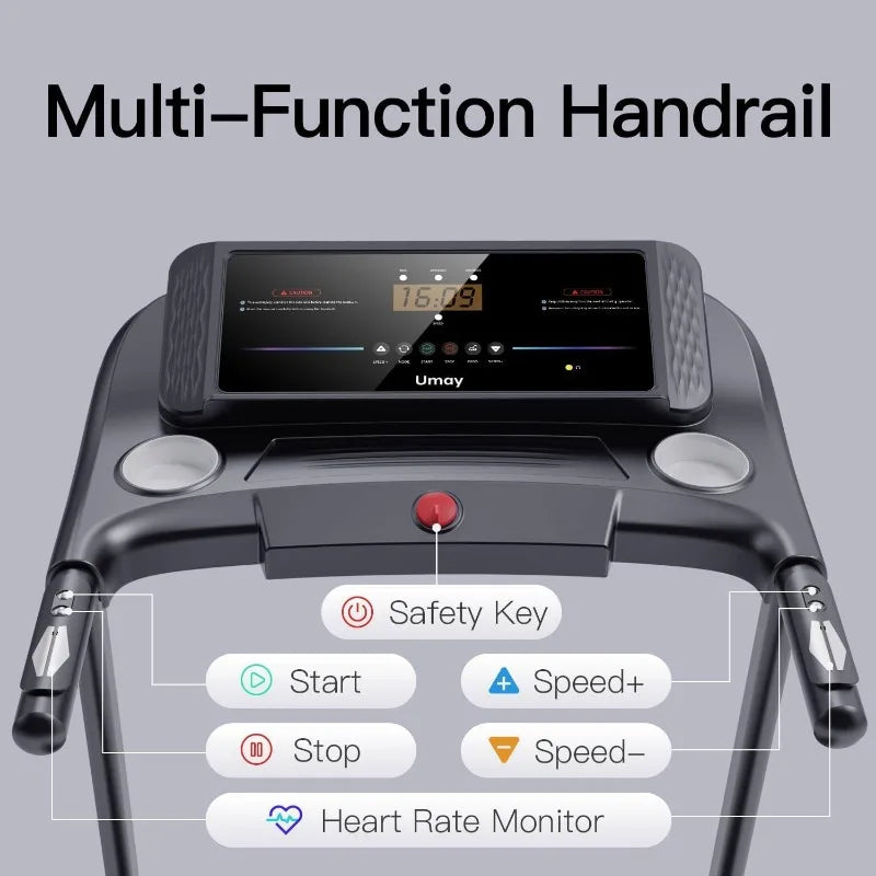 Fitness Folding Incline Treadmill with Pulse Sensors
