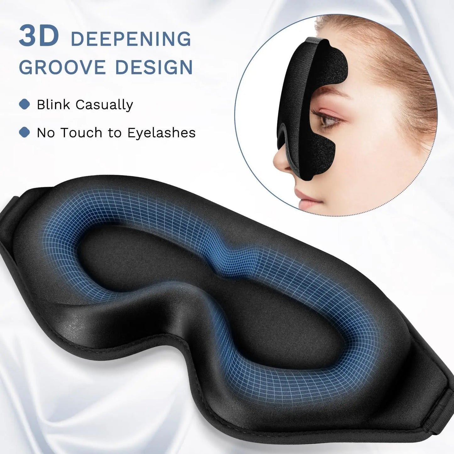 2pcs Total Blackout 3D Sleeping Mask, Super Lightweight