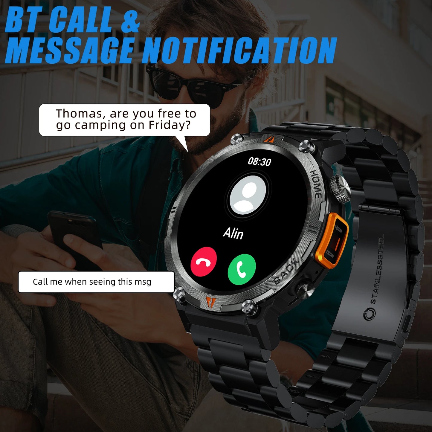 Men's Smart Watch Touch Screen Health Tracker