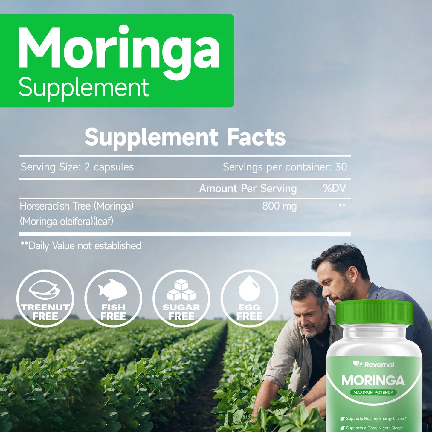 Moringa Powder Capsules - 800mg