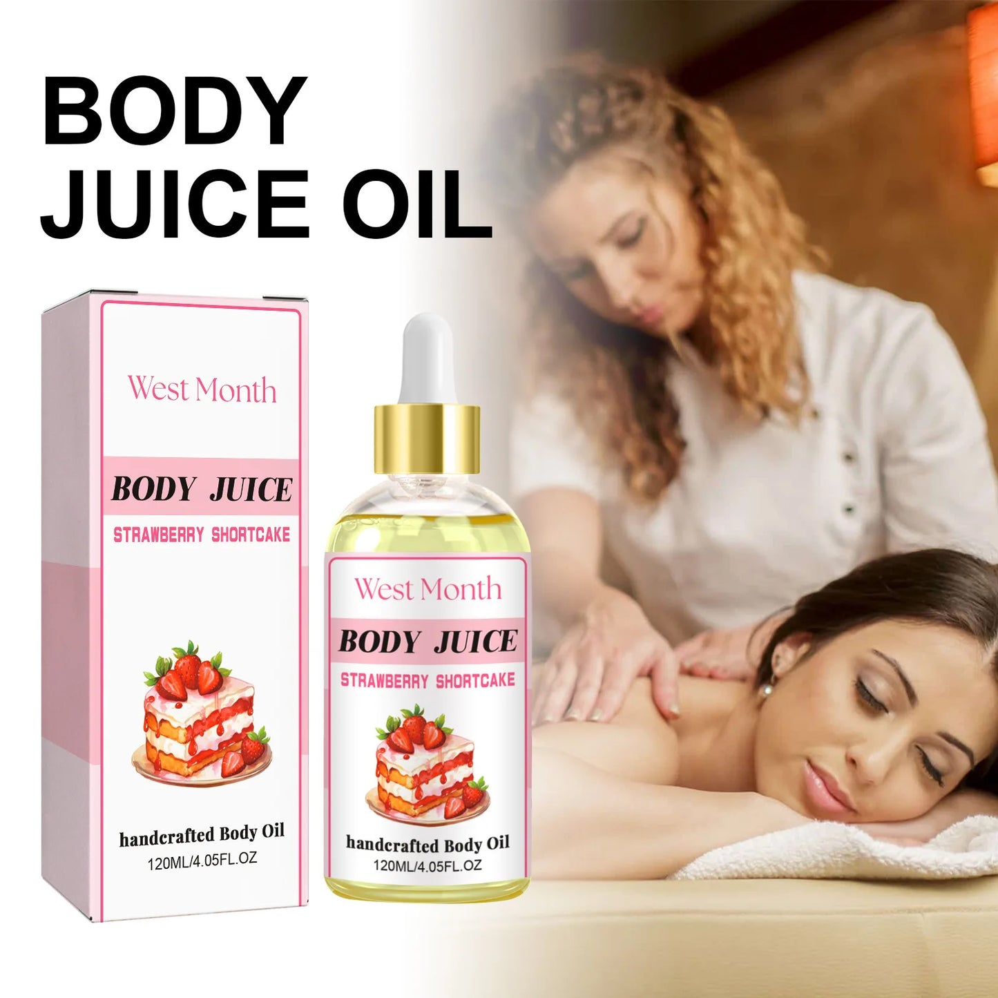 West Month Strawberry Body Juice Massage Oil