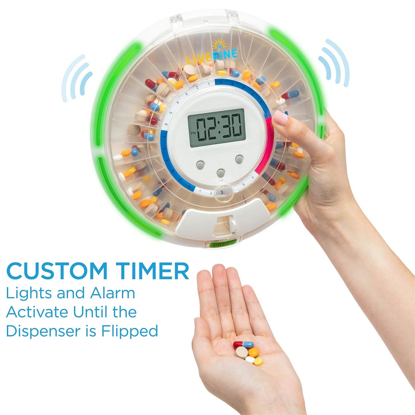 LiveFine Automatic Pill Dispenser W/28-Day Organizer