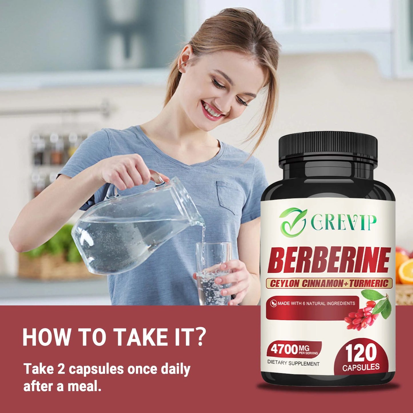Berberine Supplement - Digestive Health 4700mg
