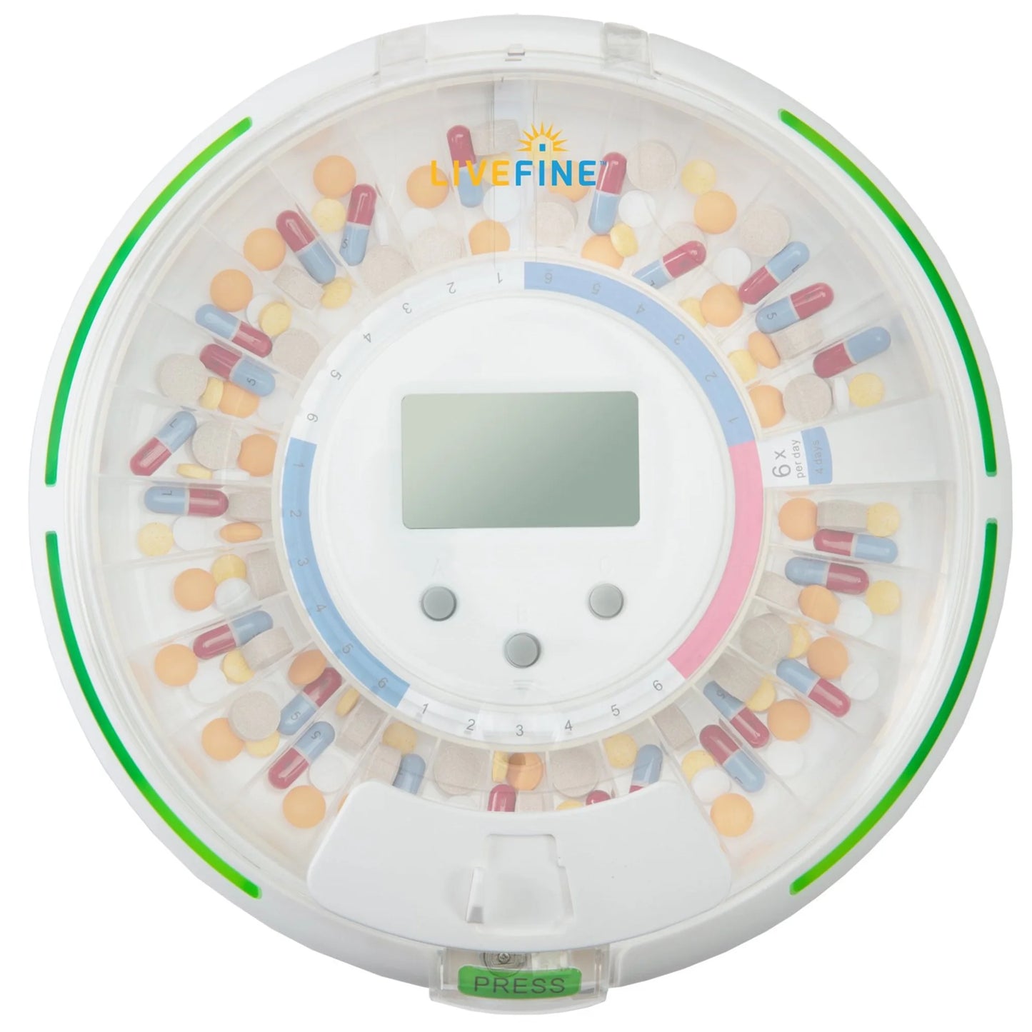 LiveFine Automatic Pill Dispenser W/28-Day Organizer