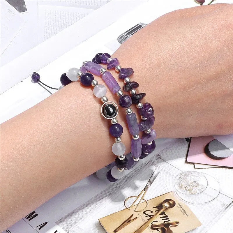 3pcs/Set Body-Purifying Amethyst Bracelet