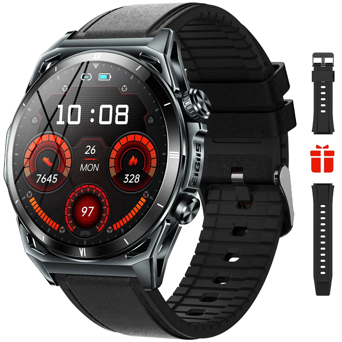 EIGIIS Men's Smart Watch KE6 1.43" AMOLED Display