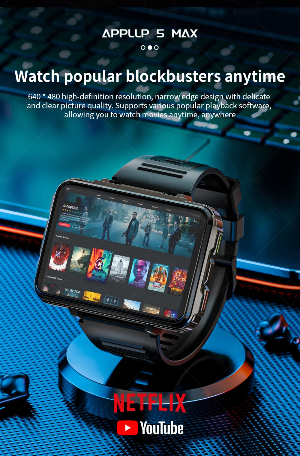 Android Dual Camera 4G Smart / Gaming Watch