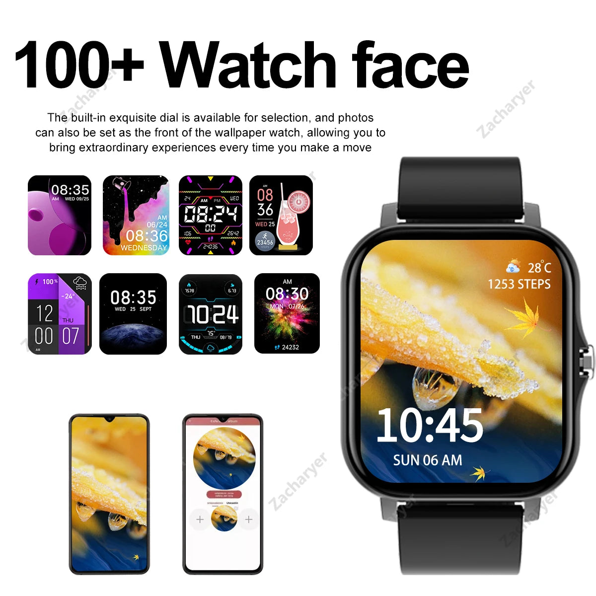 Multi-Sport Mode Smartwatch: Compatible with Android & iPhones