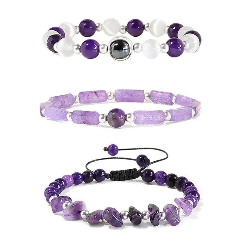 3pcs/Set Body-Purifying Amethyst Bracelet