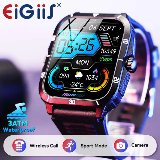 EIGIIS Smart Watch 3ATM Waterproof 1.96" IPS Screen