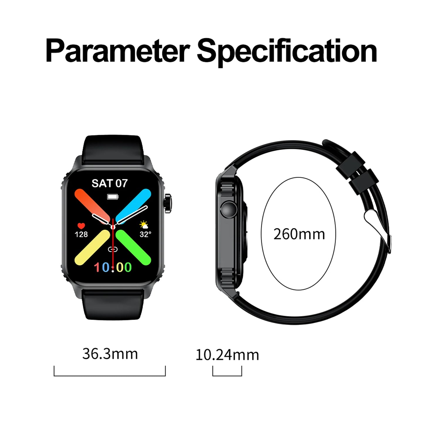 TG08 1.85" Smartwatch for Men Women.