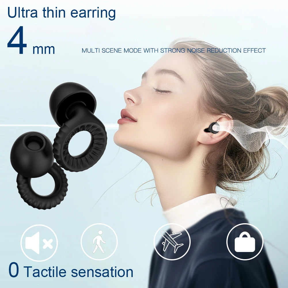 Ultra Thin Loop Shape Earplugs Reusable Waterproof