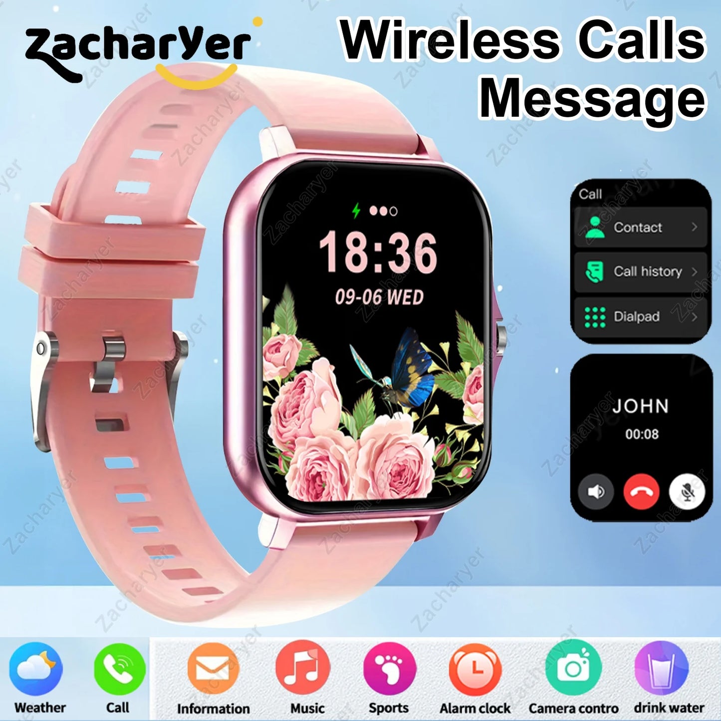 Multi-Sport Mode Smartwatch: Compatible with Android & iPhones
