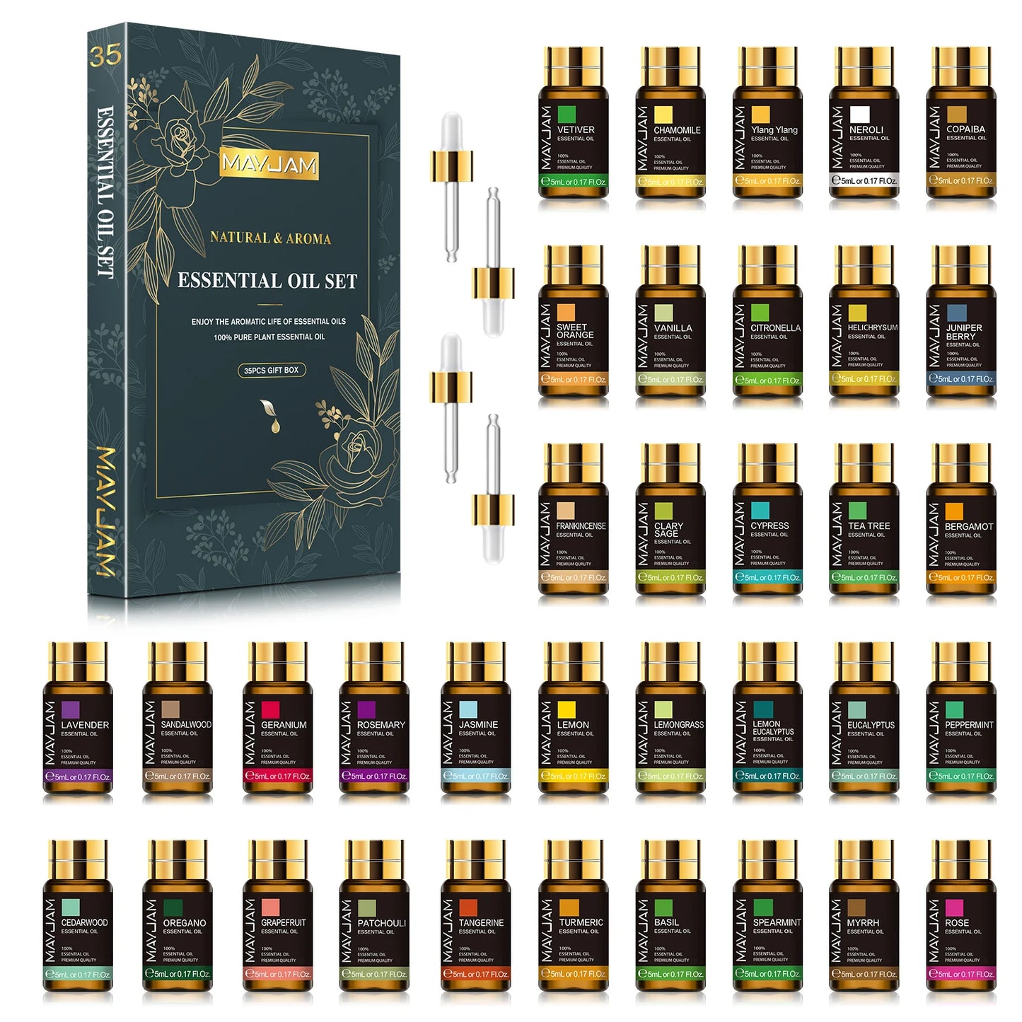 MAYJAM Essential Oils Aroma 35 Pcs Set