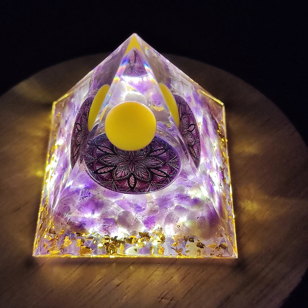 Reiki Chakra Orgone Pyramid Healing Meditation Stone
