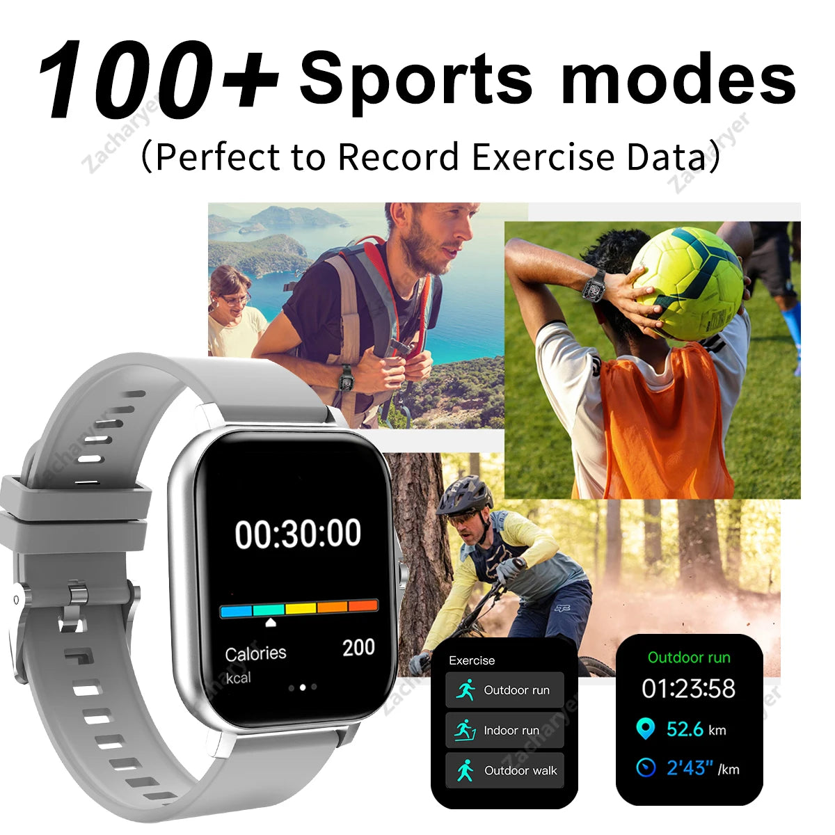 Multi-Sport Mode Smartwatch: Compatible with Android & iPhones