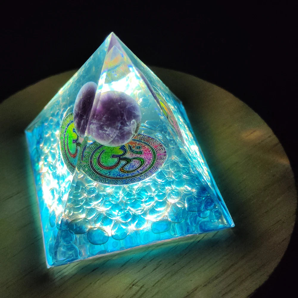Reiki Chakra Orgone Pyramid Healing Meditation Stone