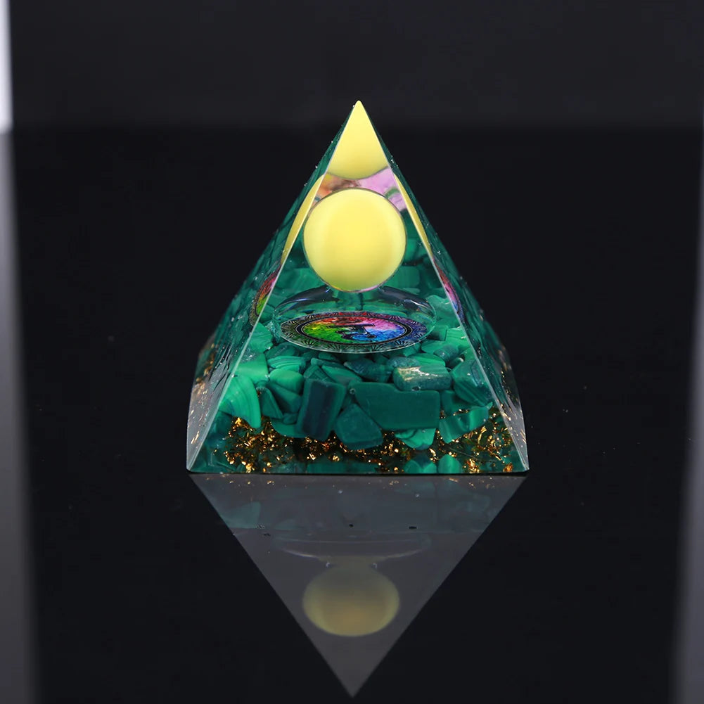 Reiki Chakra Orgone Pyramid Healing Meditation Stone