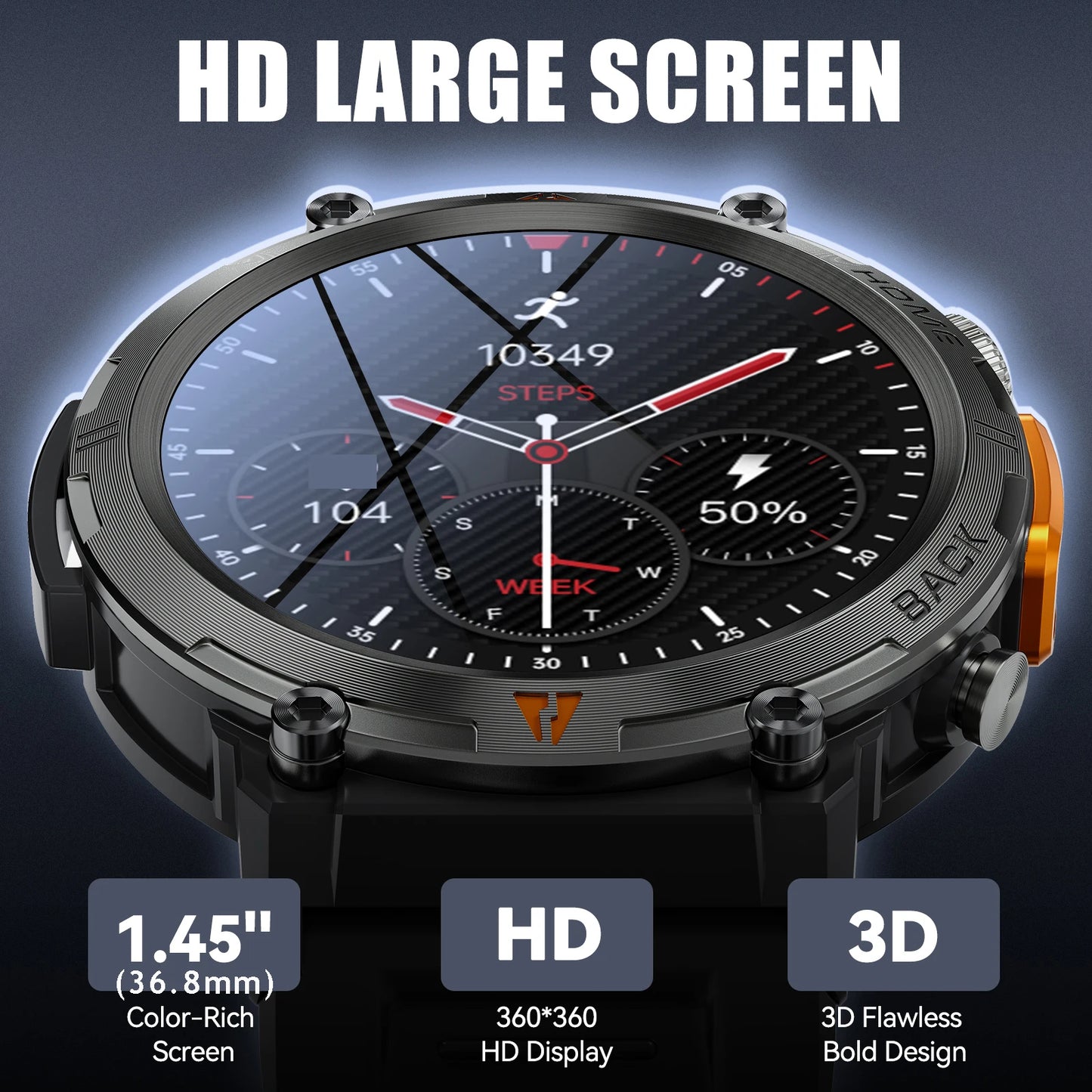 Men's Smart Watch Touch Screen Health Tracker