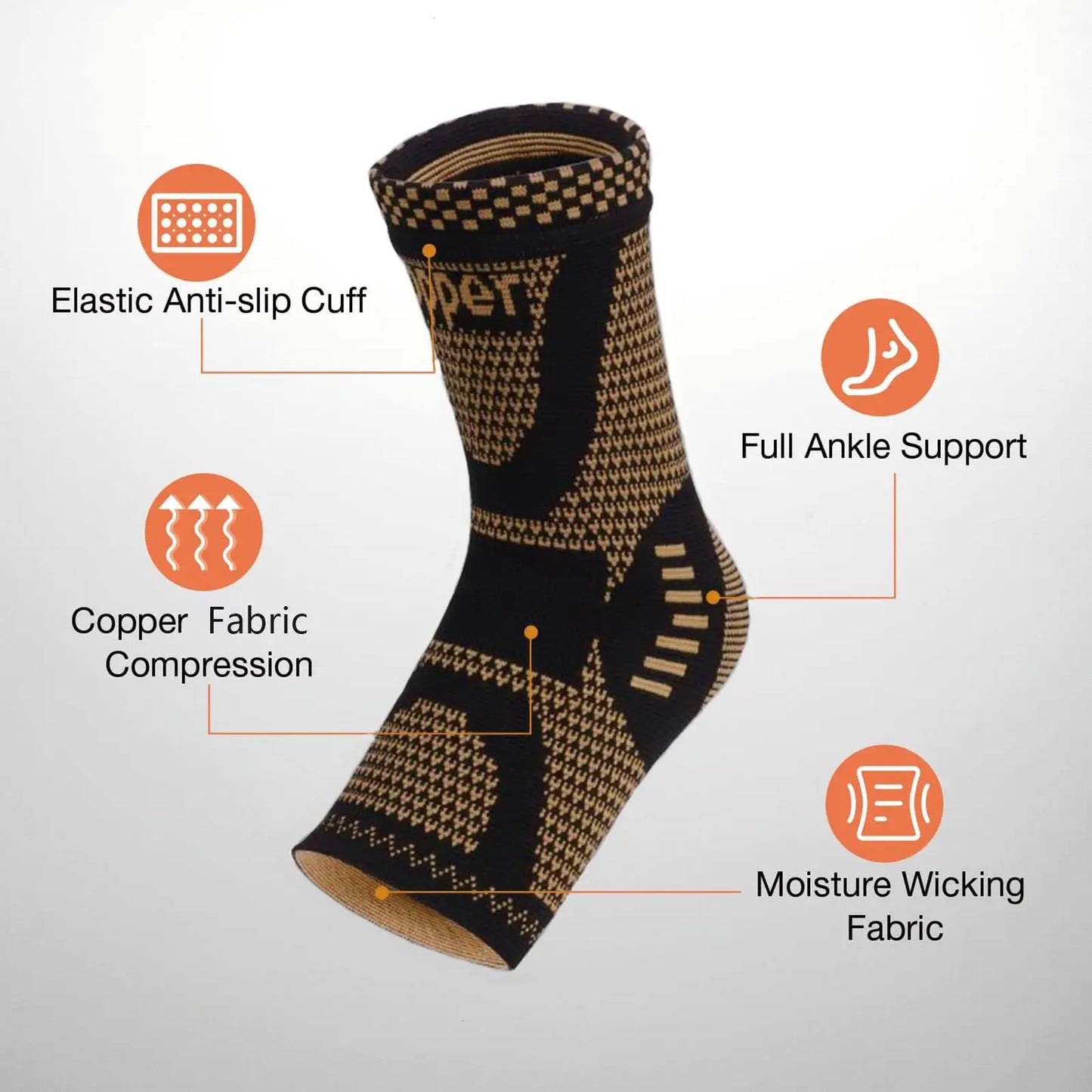 Unisex Compression Ankle Sleeve for Sprains