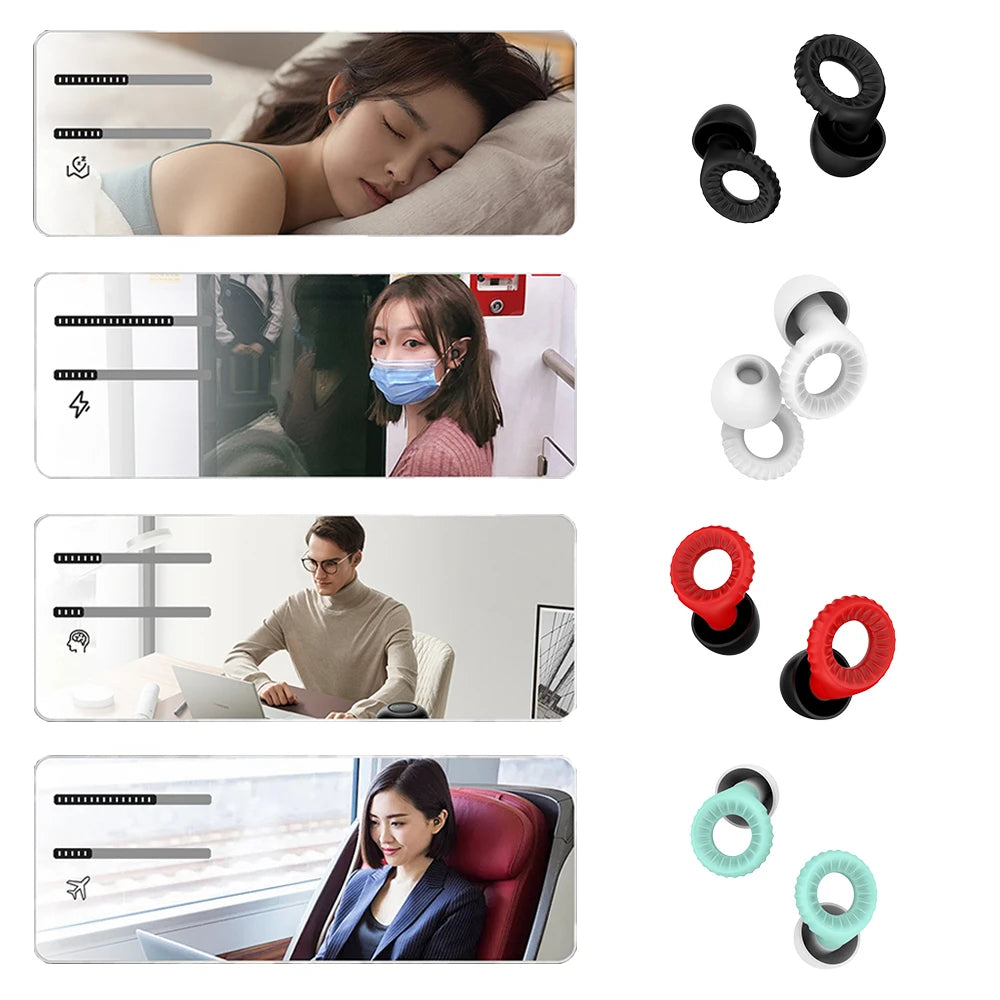Ultra Thin Loop Shape Earplugs Reusable Waterproof