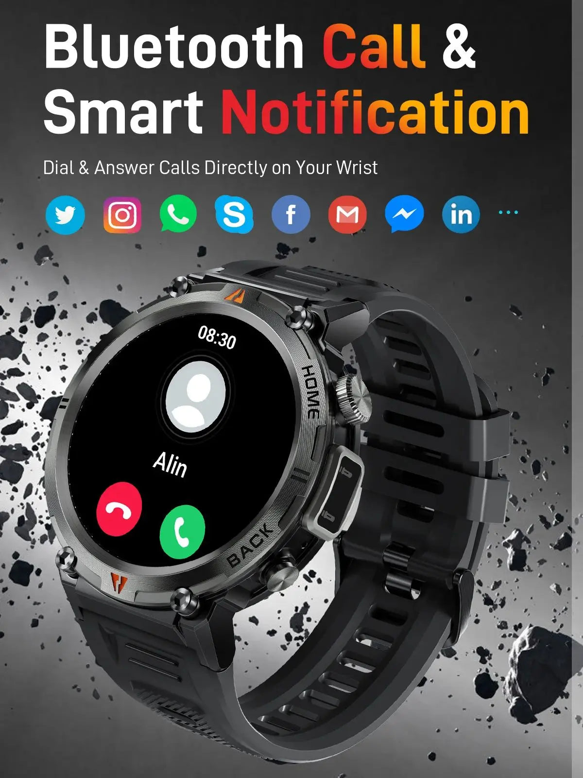 Men's Smart Watch Touch Screen Health Tracker