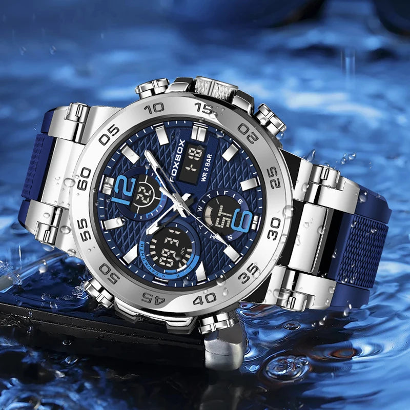 FOXBOX Military Men's Quartz Sport Digital Watch