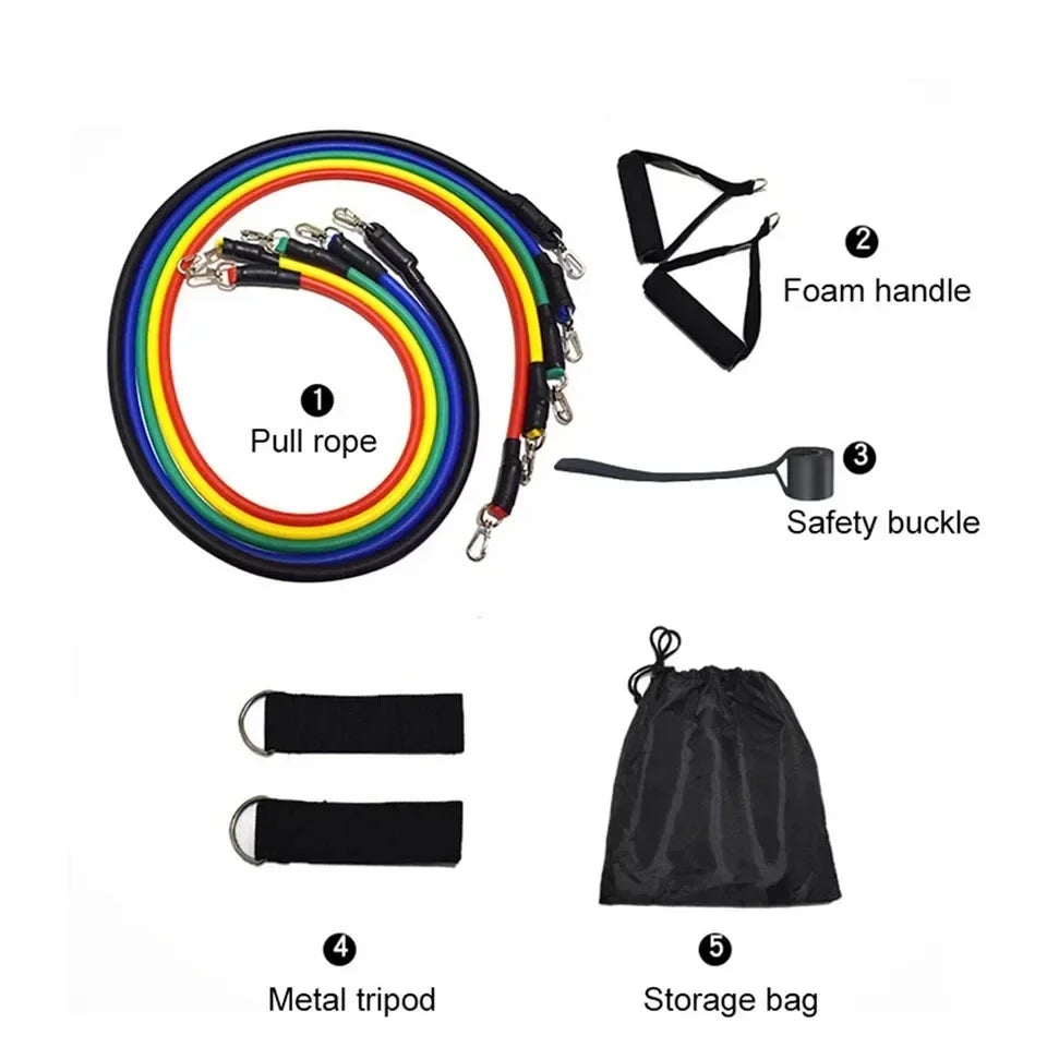 11PCS/Set Resistance Bands Pedal Yoga Pull Rope