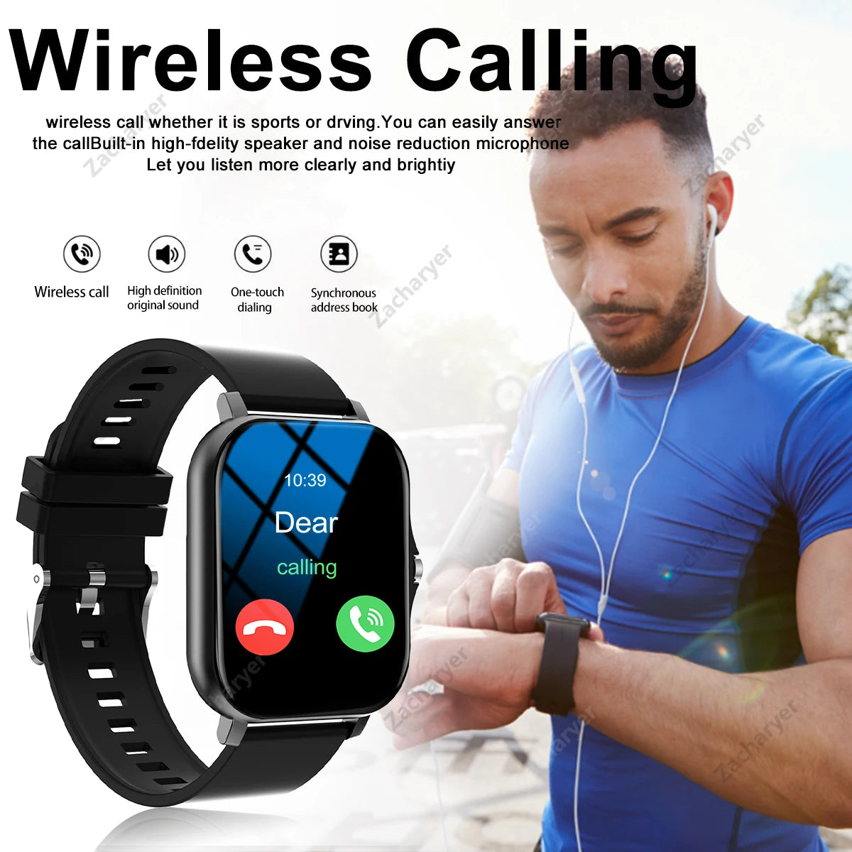 Multi-Sport Mode Smartwatch: Compatible with Android & iPhones
