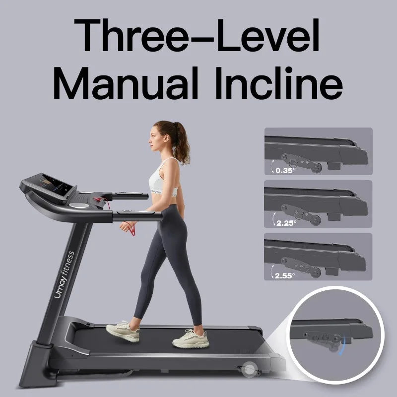 Fitness Folding Incline Treadmill with Pulse Sensors